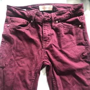 Burgundy soft denim jeans
